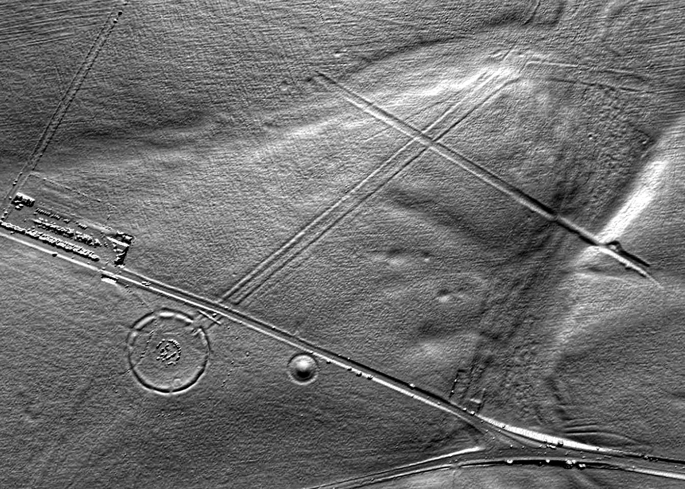 LiDAR-Geländemodell von Stonehenge und der angrenzenden Avenue